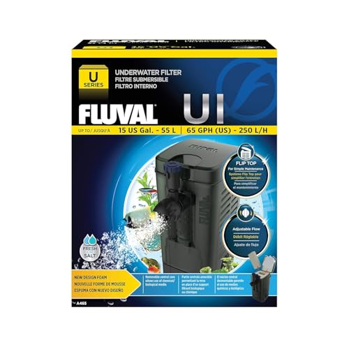 Fluval U1 Underwater Filter, Freshwater and Saltwater Aquarium Filter, A465, Black - size: U1