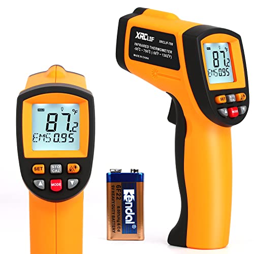 Infrared Thermometer (Not for Human)-58°F to 1382°F, Non-Contact Laser Temperature Gun with Alarm& Data Saving, Temperature Thermometer Measuring Gun for Kitchen Cooking, BBQ, Ovens… - color: -58°F~1382°F