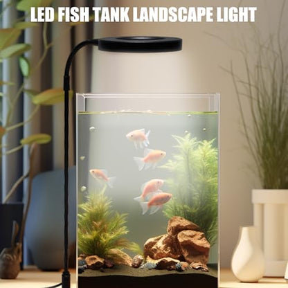 Rotating LED Aquariums Light with Wood Stand for Fishtanks and Potted Plant Terrariums Landscaping Lighting Supply - L 30CM - size: L 30CM