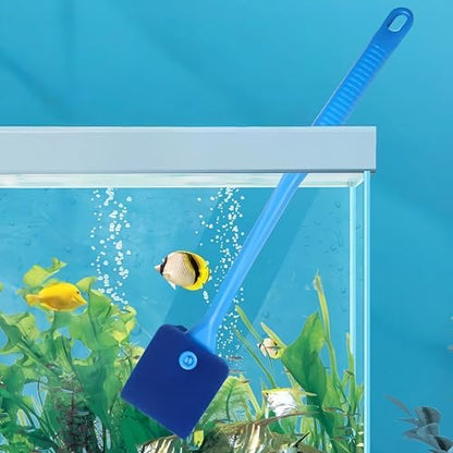 Fish Tank Cleaning Tool and Manual Fish Tank Water Exchanger Dropper, Aquarium Double-Sided Sponge Brush, Algae Scraper With Long Handle Scrubber (M)