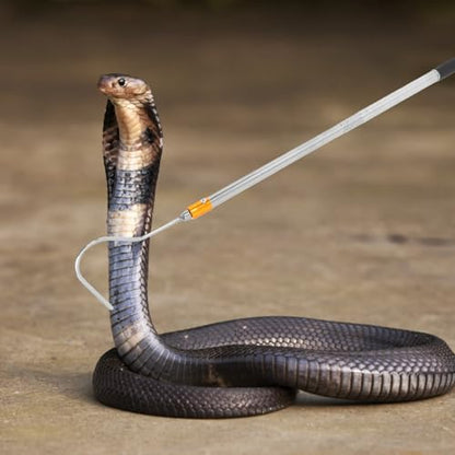 COLLBATH Adjustable Stainless Steel Telescopic Snake Hook Collapsible Reptile Catching Tool Retractable Pole for Safe Snake Handling
