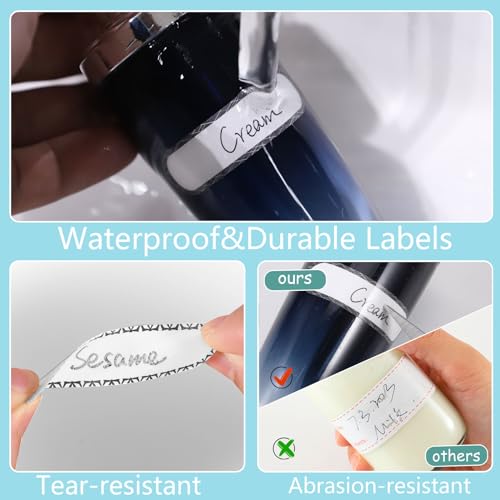 480 Baby Bottle Labels for Daycare, Waterproof Self-Laminating,Black/White | 2 Sizes, For Daycare School Bottles, Cups, Lunch Boxes - style: Black & White