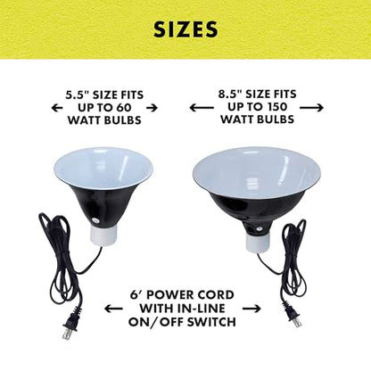 Zilla Pet Reptile Premium Heat Lamp Reflector Dome Fixture, 8.5 Inches - size: 8.5 Inch (Pack of 1)