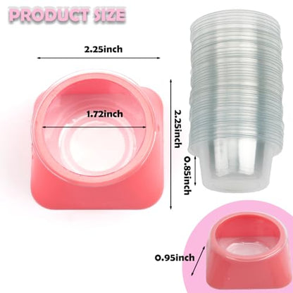 50 Pcs 0.5oz Spider Food and Water Feeding Cups Small Reptile Feeder Bowls with Base for Spider Snail Crab Insect