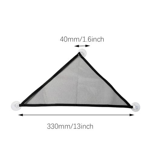 2PCS 13 Inch Climbing Nets with Suction Cups Black Breathable Mesh Reptile Hammock Pet Supplies