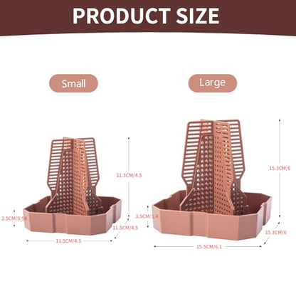 Reptile Feeder Bowls with Climbing Ladder for Chameleon,Bearded Dragon,Guardians Hunting Bugs Keep Training Terrarium Bowls for Lizards,Frogs,Geckos Other Small Pets,Brown (Large)