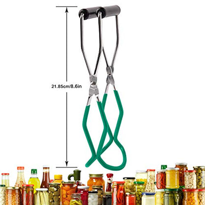Canning Jar Lifter Tongs, Canning Supplies | Stainless Steel Jar Lifter with Grip Handle for Home Kitchen, Cyan - color: Cyan