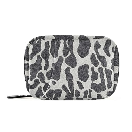 Black White Reptile Skin Weekly Medicine Pill Organizer Travel Pill Case Box Holder Container Small for Vitamin Supplement