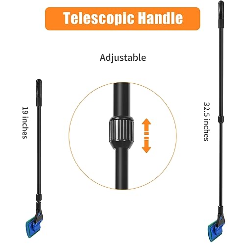 AQUANEAT Aquarium Cleaning Tools, Fish Tank Cleaner Kit with Adjustable Long Handle, 5 in 1 Set Including Fish Net, Algae Scraper
