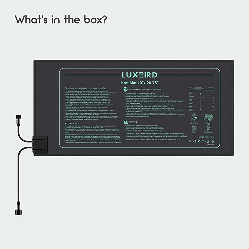 LUXBIRD Daisy Chain Seedling Heat Mat 10" x 20.75" Waterproof Plant Heating Pad, for Seed Starting, Germination, Hydroponics (Master Mat Required) - size: Additional Mat-10x20.75