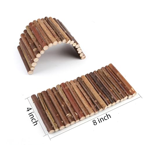Hermit Crab Hideout, Hermit Crab Climbing Toys, Wooden Reptile Hideout, Climb Bridges for Lizard Chameleon Hamster Rats Chinchilla Guinea Pig Rabbit Bearded Dragon (4 x 8 inches)