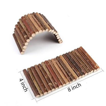 Hermit Crab Hideout, Hermit Crab Climbing Toys, Wooden Reptile Hideout, Climb Bridges for Lizard Chameleon Hamster Rats Chinchilla Guinea Pig Rabbit Bearded Dragon (4 x 8 inches)