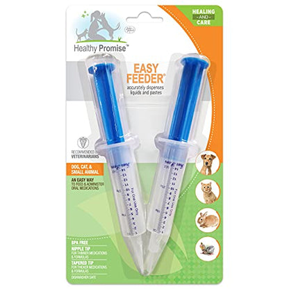 Four Paws Healthy Promise Easy Feeder Pet Feeding Syringe, 2 Count | Convenient syringe feeder, for hand-feeding kittens & puppies, easy to use, pet nursing supplies