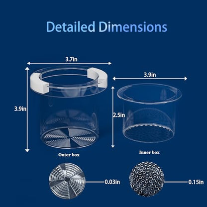 WEAVERBIRD Aquarium Breeder Box, Fish Breeding Box, Acrylic Breeder Isolation Divider Hatching Boxes, Floating Incubation Box, Round Isolation Hatchery Feeding Boxes for Small Fish Fry Hatchery - size: Round