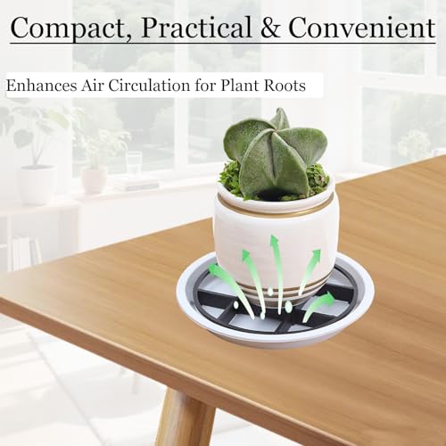 10 Pcs 4.72in Plant Pot Mesh Drainage Disc, PP Plastic Flower Pot Bottom Riser Allows Water Flow & Air Circulation Root Rot Prevention Plants For Patios Balconies Gardens Apartments