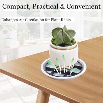 10 Pcs 4.72in Plant Pot Mesh Drainage Disc, PP Plastic Flower Pot Bottom Riser Allows Water Flow & Air Circulation Root Rot Prevention Plants For Patios Balconies Gardens Apartments