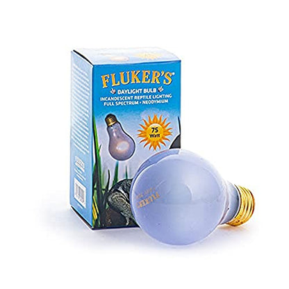 Fluker's Incandescent Reptile Lighting, Full Spectrum Daylight Bulb for Reptiles, Made with Neodymium, Provides Infrared Light, 75-Watt - size: 75 Watts