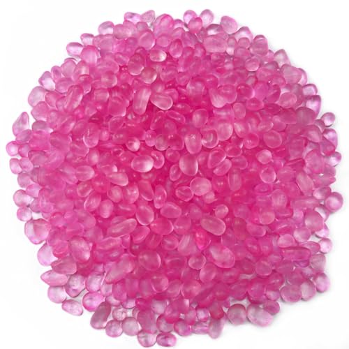 0.88LB Pink Fish Tank Gravel Aquarium Glass Stones Sea Glass Pebbles Aquarium Gravel Rocks Fish Tank Rocks, Beads Pebbles Rock Sand Glass Gems Stones for Vase Filler Turtle Fish Tank Decoration - color: Pink