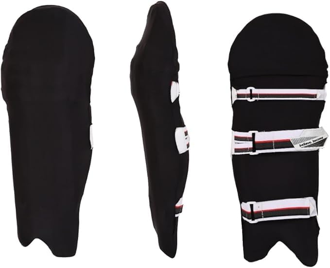Cricket Batting Leg Guard Cover, Universal Size, Youth and Adult (Black)