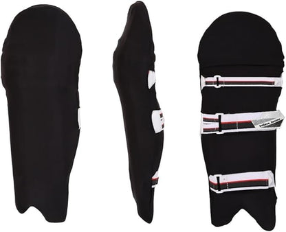 Cricket Batting Leg Guard Cover, Universal Size, Youth and Adult (Black)