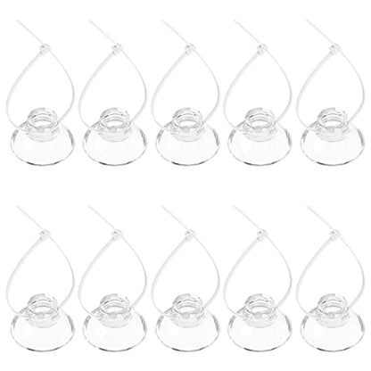 Pawfly 10 Pack Suction Cups with 20 Pieces Adjustable Zip Ties for Aquarium Fish Tank Binding Moss Shrimp Dodging Nest - size: 10 Pack