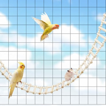 Rat Ladder Bridge Toy, Rat Climbing Toys, Natural Wooden Hamster Ladder Bridge Toy, Cage Accessories for Bird Parrot Cockatiel Sugar Gliders - 36 Steps - 50.78 x 3.14 Inch - size: 36 Steps - 51 × 3 Inch