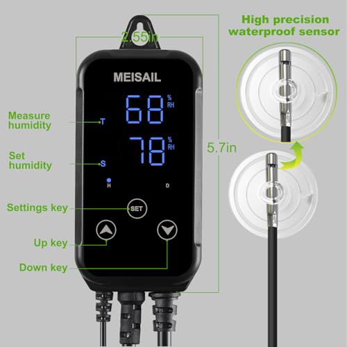 Humidity Controller Greenhouse Shiitake Mushrooms Humidifying dehumidifier humhumidistat controlleridity Humidity Switch Controller for Grow Ten thygrometer humidistat Controller