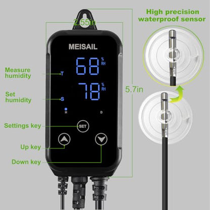 Humidity Controller Greenhouse Shiitake Mushrooms Humidifying dehumidifier humhumidistat controlleridity Humidity Switch Controller for Grow Ten thygrometer humidistat Controller