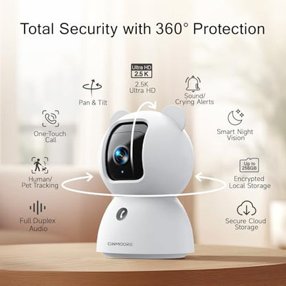2.5K Indoor Security Camera 4pack, Free AI Person/Pet/Cry Detection, 4MP Baby/Dog/Cat/Pet Camera with Phone App, Pan Tilt WiFi, Night Vision, Full Duplex Audio for Home Security - style: 2.5K Cam 4pack