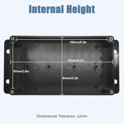 Project Box IP65 Waterproof ABS Plastic Electrical Junction Box with Clear Cover Enclosure with Fixed Ear, Black 6.2"x 3.5"x 2.5"(158x90x64mm)(Pack of 1) - color: 1 pack, size: 6.2"x 3.5"x 2.5"