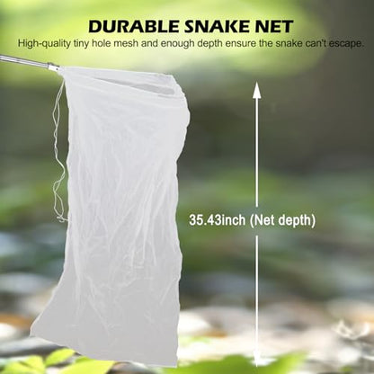 Snake Grabber Tool, 62” Professional Aluminum Alloy Telescopic Rattle Snake Tongs, Reptile Grabber Snake Catcher Wide Jaw Handling Tool with Lock