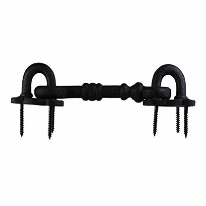 Renovators Supply Manufacturing Door Latch Lock 5.5 in. Black Wrought Iron Hook and Eye Latch for Door with Mounting Hardware - size: 5.5-inch