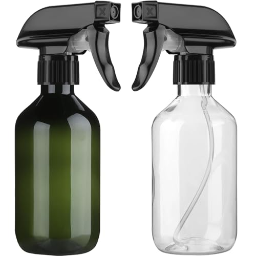 Arkeiliy 2-Pack Leakproof Spray Bottles (300ml/10oz) - Adjustable Nozzle for Fine Mist & Jet Stream | Premium Refillable Plastic Bottles for Hair Styling, Plant Misting, Cleaning Solutions (C+G) - color: C+G