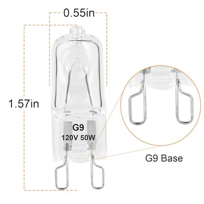 G9 Heat Lamp Bulbs for Reptile,Day White, Mini Halogen Bulb 50W, Infrared Reptile Heat Lamp for Bearded Dragon Gecko Turtle Lizard, Pack of 2 - size: 50W-Pack of 2
