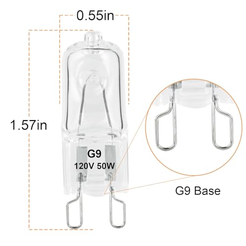 G9 Heat Lamp Bulbs for Reptile,Day White, Mini Halogen Bulb 50W, Infrared Reptile Heat Lamp for Bearded Dragon Gecko Turtle Lizard, Pack of 2 - size: 50W-Pack of 2