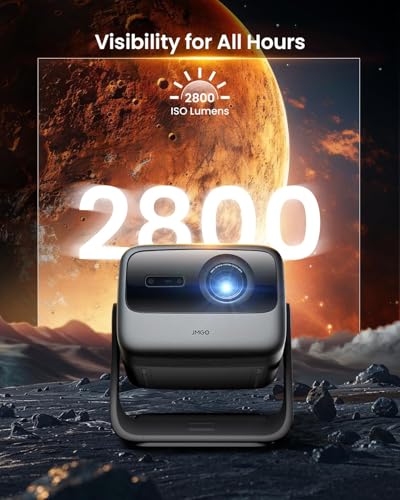 JMGO N1S Ultra 4K Triple Laser Projector , 2800 ISO Lumens, Google TV | 360° Sensorless Picture Correction, 300", HDR10, 20W Dolby Digital Plus, 3D-Active, Smart and Portable
