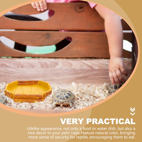 SUPVOX Resin Reptile Food Feeder and Water Container for Tortoises and Lizards, Pet Feeding Bowl Compatible with Terrariums and Reptile Habitats