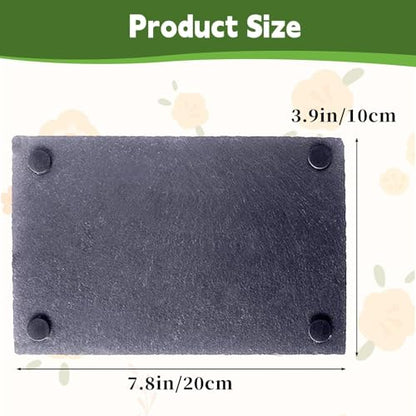 kathson 2 PCS Reptile Basking Platform (7.9 x 3.9 inches), Natural Rock Plate Turtle Food Bowl Feeding Dish Resting Terrace Habitat Decor for Tortoise Turtle Lizard Bearded Dragon Crested Gecko Snake - size: 7.8X3.9inch，2PCS