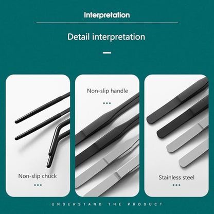 Reptiles Feeding Tongs Clamp Long Nonslip Coated Stainless Steel for Safe Pet Food Handling Pet Feeding Spoon - color: Feeding spoon primary color