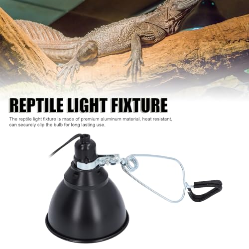 Reptile Heat Lamp, 250W Dimmable UVA Basking Light for Reptiles, Aluminum Reflector Deep Dome Light Fixture for Chicken Lizard (Bulb not Included)