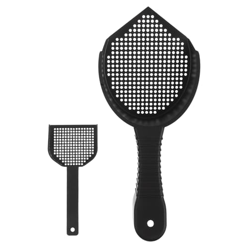 2pcs Cat Litter Scoop Set with Fine Sifting Plastic Shovels, Small and Large Sizes for Cat Litter Box and Reptile Tank Waste Cleaning