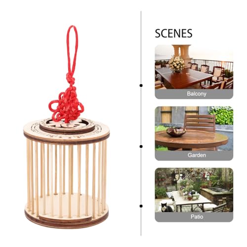POPETPOP Hanging Bamboo Cricket Cage Portable Grasshoppers Cage Small Insects Storage for Home Reusable Mesh for Nature Study 3.54 X 3.14 X 3.14 in 1 Pack