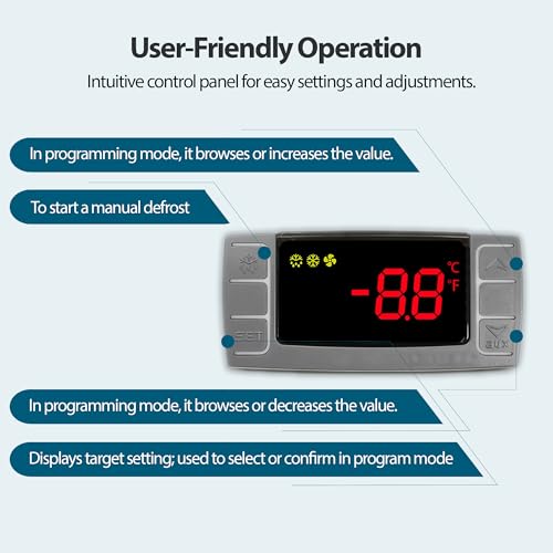 XR02CX-4N1F1 Temperature Controller Compatible with Dixell, 120V | 120V 50/60Hz, compatible with Dixell XR02CX-4N1F1, NTC probe, for refrigeration and heating equipment - style: XR02CX-4N1F1