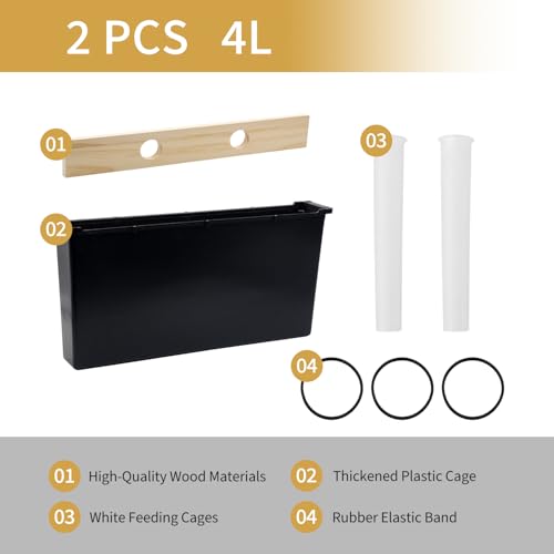 2 Pack 4L Bee Pro Feeder Beehive Frame Feeder Premium Beekeeping Feeder for Honey Bees,Deep Frame Water Feeder for Hive Tool Beekeeping Supplies - size: 4L-2Pack