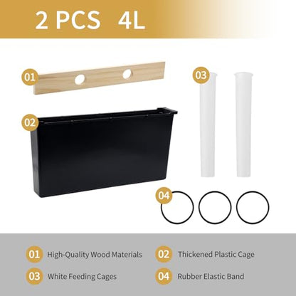 2 Pack 4L Bee Pro Feeder Beehive Frame Feeder Premium Beekeeping Feeder for Honey Bees,Deep Frame Water Feeder for Hive Tool Beekeeping Supplies - size: 4L-2Pack
