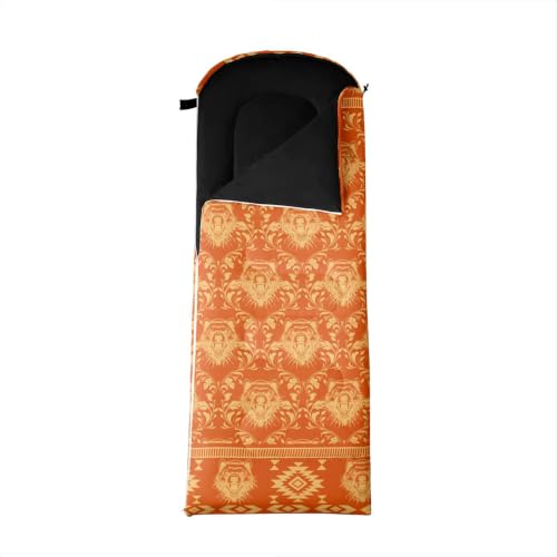 Erosebridal Hawk Moth Camping Sleeping Bags Teens Spooky Aztec Backpacking Camping Blanket Full Body Travel Wrap Sleep Bag - color: Orange Grizzly Bear