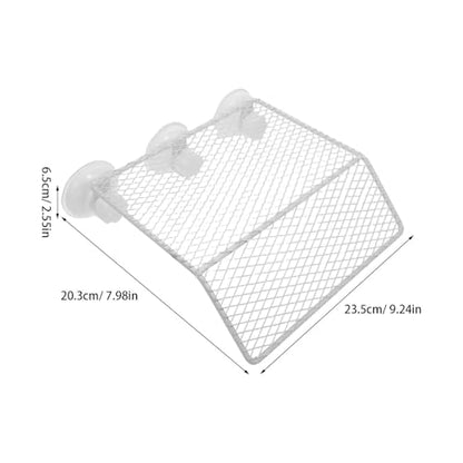 NUOBESTY Heavy Duty Metal Basking Platform with Suction Cups for Turtle Tank and Reptile Habitat, Easy Cleaning Reptile Tank Ledge, Multipurpose Sunbathing Ledge for Geckos and Aquatic