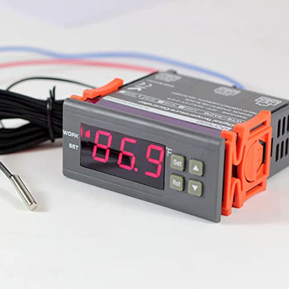DC 12V Fahrenheit Digital Temperature Controller 10A | 1 Relay, with NTC 10K Sensor