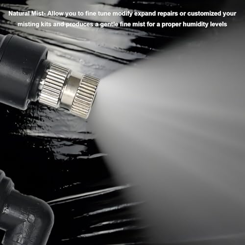 Reptile Misting Spray Nozzle for Rainforest Tank Pet Cooling Adjustable Reptile Nozzle Fogger Mist Sprinkler for Full Water Coverage, Replacement Micro Spray Nozzles (2Pack) - color: 2Pack