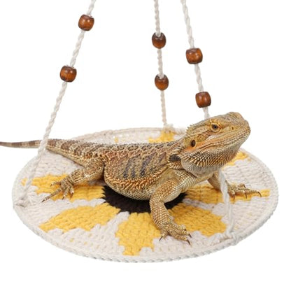 Reptile Hammock Large Bearded Dragon Bed Small Lizard Cage Habitat Tank Accessories Hanging Pet Platform Carrier for Lizard Cage Gecko Chameleon Birds Rats Gecko Lguana Reptiles Snakes